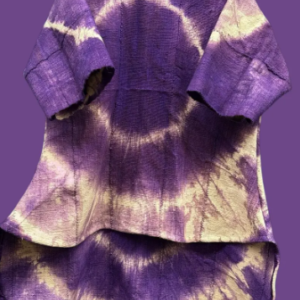 Home tie dye purple mudcloth high low top/dress, bogolanfini